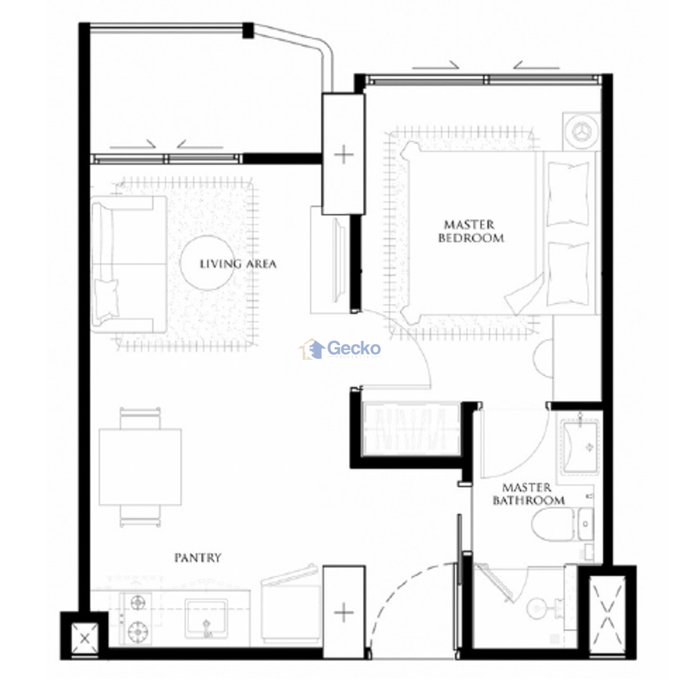 1 Bedroom Condo in Embassy World Jomtien C013660 (Photo 4)